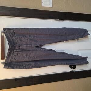 KUT from the Kloth Women's Gray Linen Pants with Elastic Waistband- Large